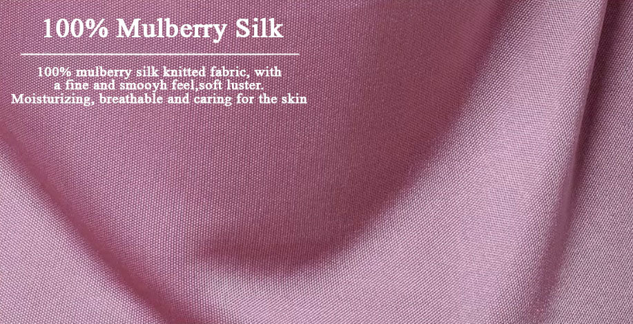 Demo of fine, knitted fabric in Lily color with soft luster and moisturizing, breathable qualities. From Borcelleclothes.