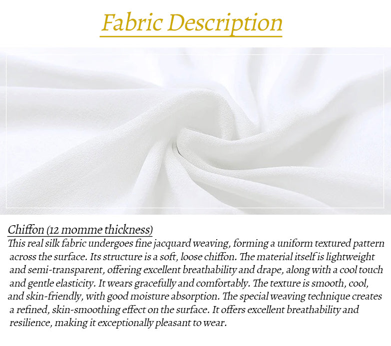 Close-up of chiffon silk fabric in Whisper color with soft texture and fabric details. From Borcelleclothes.