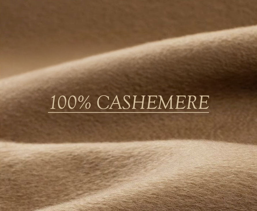 The French Beige fabric, showcasing the velvety texture and natural sheen of 100% pure Tibetan cashmere. From Borcelleclothes.