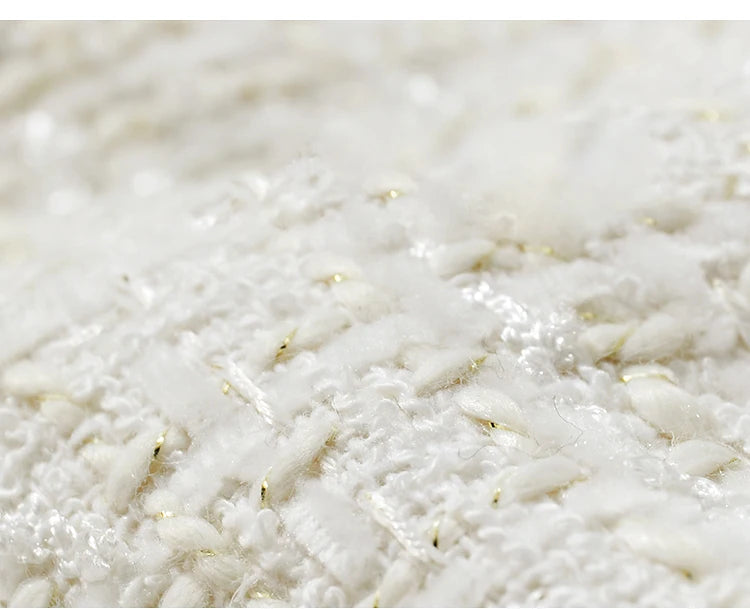 Platinum tweed fabric texture with gold lurex – From Borcelleclothes.