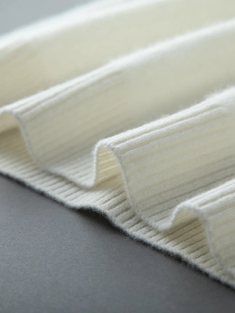 Bottom hem of the Fantasy cashmere polo — gently curved and refined for everyday elegance. From Borcelleclothes.