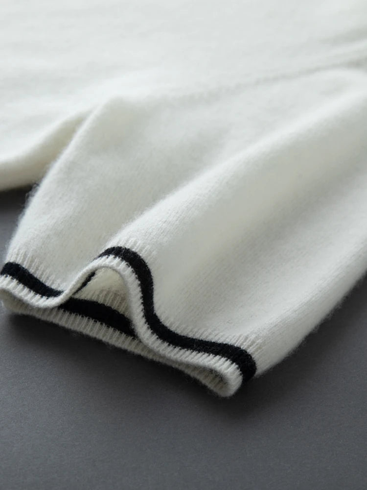 Sleeve construction of the Men’s Fantasy cashmere polo — light, breathable knit with clean finishing. From Borcelleclothes.