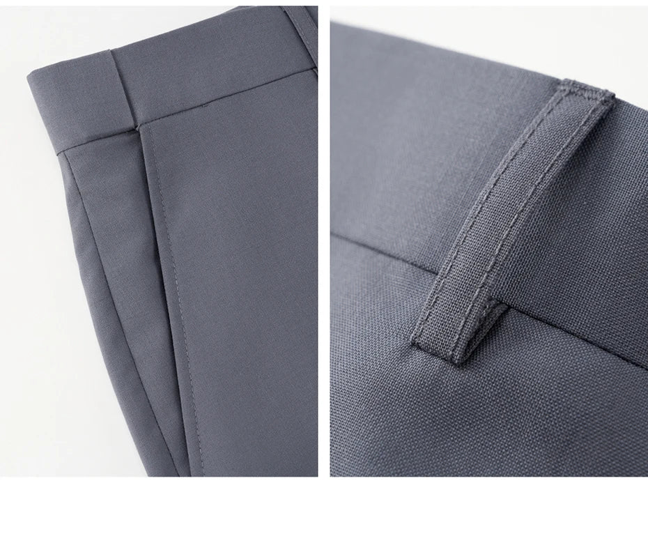 Collage of side slash pocket and belt loop from Comet trousers. From Borcelleclothes.