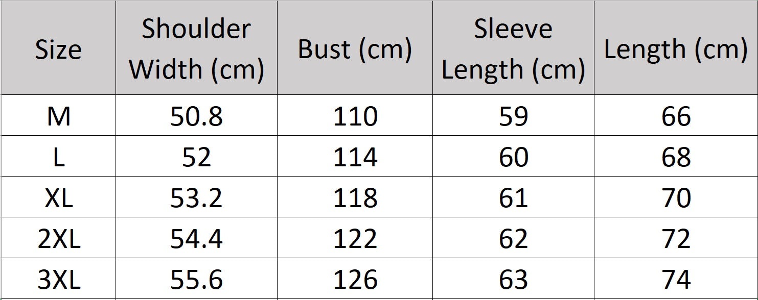 Men’s size chart for a stylized compass sweatshirt with asymmetrical grid overlay, technical buckles, and rubberized chest patch. From Borcelleclothes.