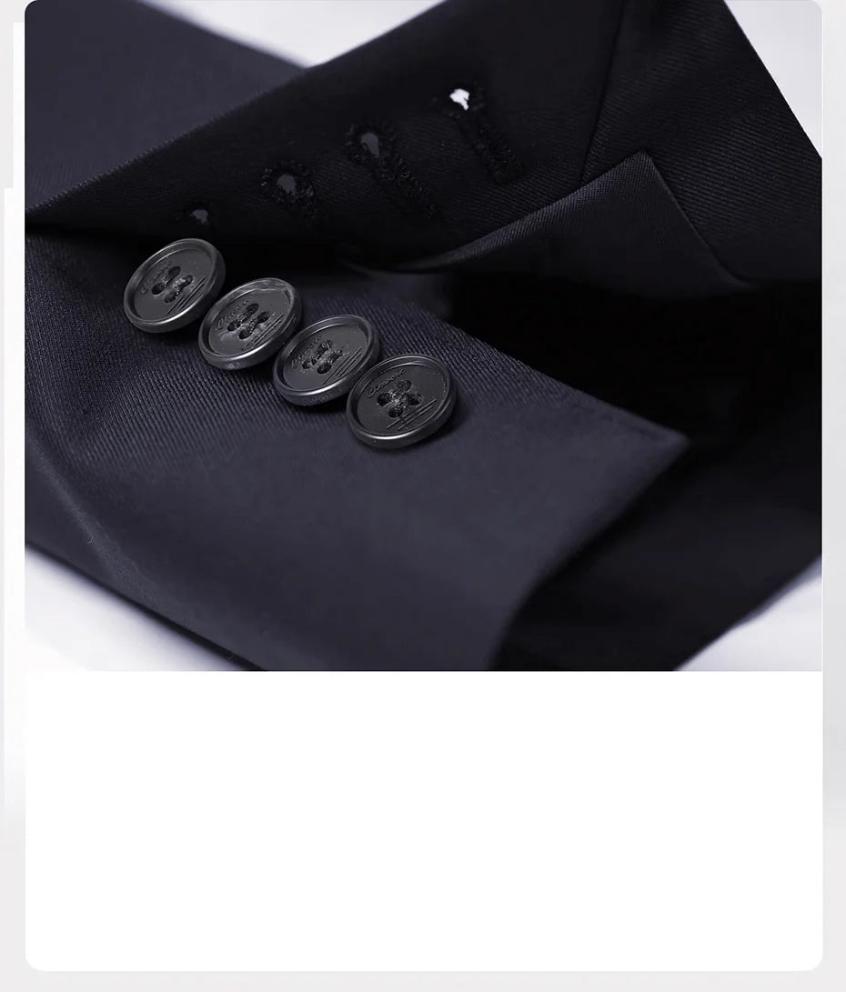 Unfastened sleeve placket with four horn buttons — tradition left open, deliberately. From Borcelleclothes.