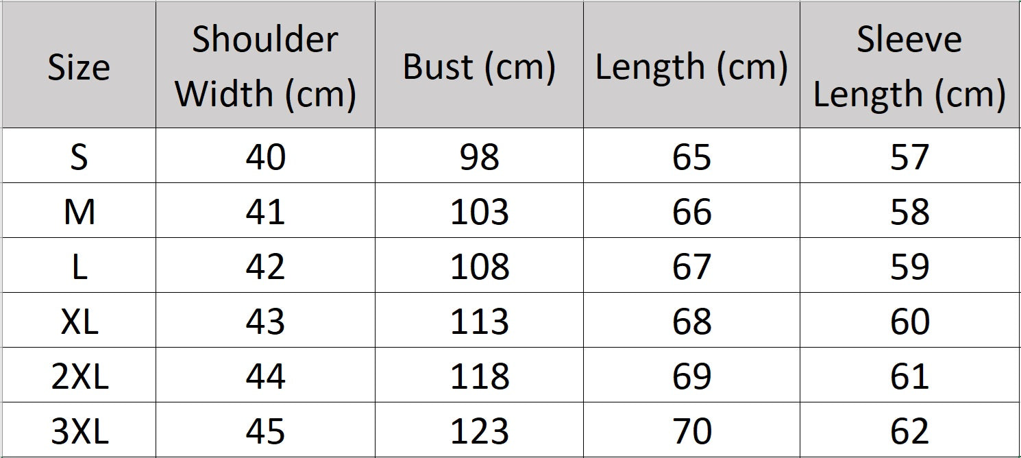 Men's size chart for a Luxury Albas Cashmere Cardigan, crafted from 100% Albas Cashmere, featuring a concealed zipper, ribbed angled collar, and smooth stockinette stitches for a refined and contemporary business style. From Borcelleclothes.