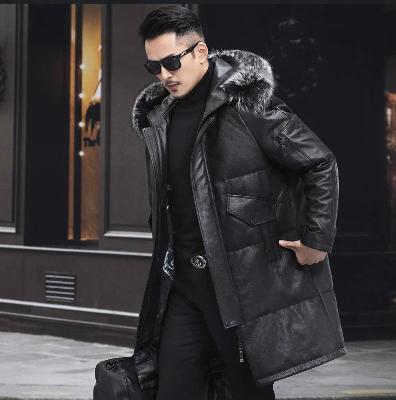 Model in Onyx jacket, slightly bent to the side, showing structured drape and clean lines. From Borcelleclothes.