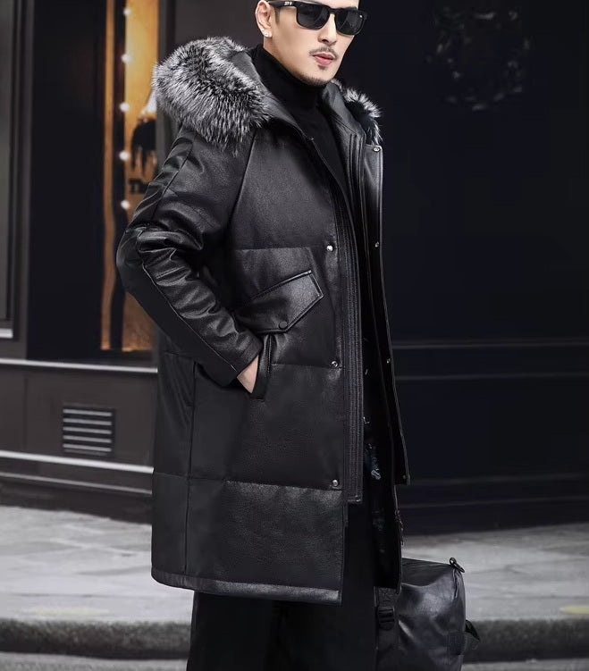 Model in Onyx jacket with hand in side pocket, showing natural stance and angled flap detail. From Borcelleclothes.