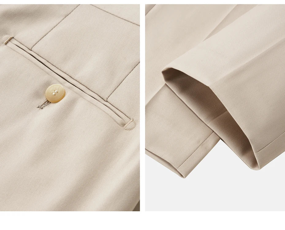 Collage of back welt pocket and neatly finished hems of the Ash trousers. From Borcelleclothes.