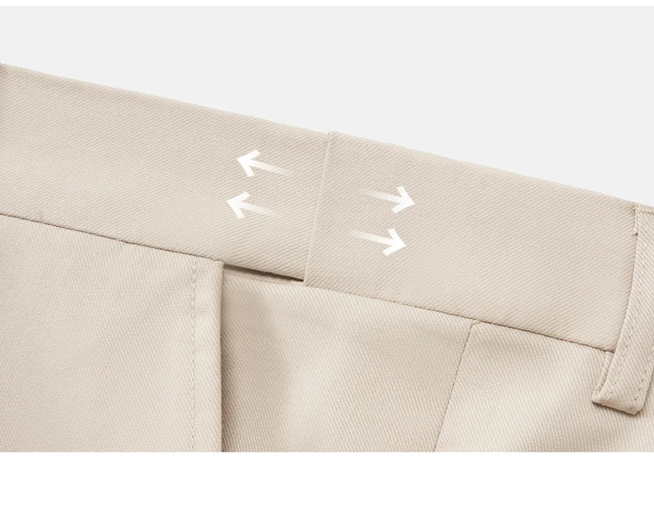 Discreet side adjuster on the Ash trousers for a refined, adjustable fit. From Borcelleclothes.