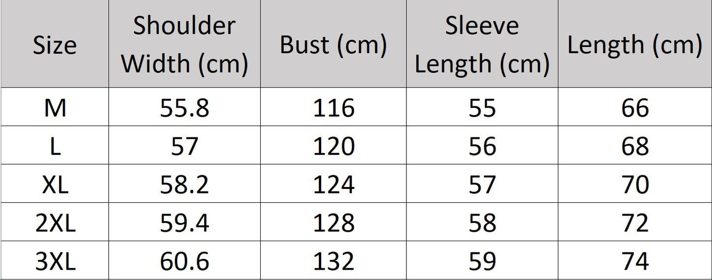Men’s size chart for a patchwork sweatshirt  in Onyx with curved panel construction, layered front pouches, and back plaque reading URBAN EXPLORER. From Borcelleclothes.