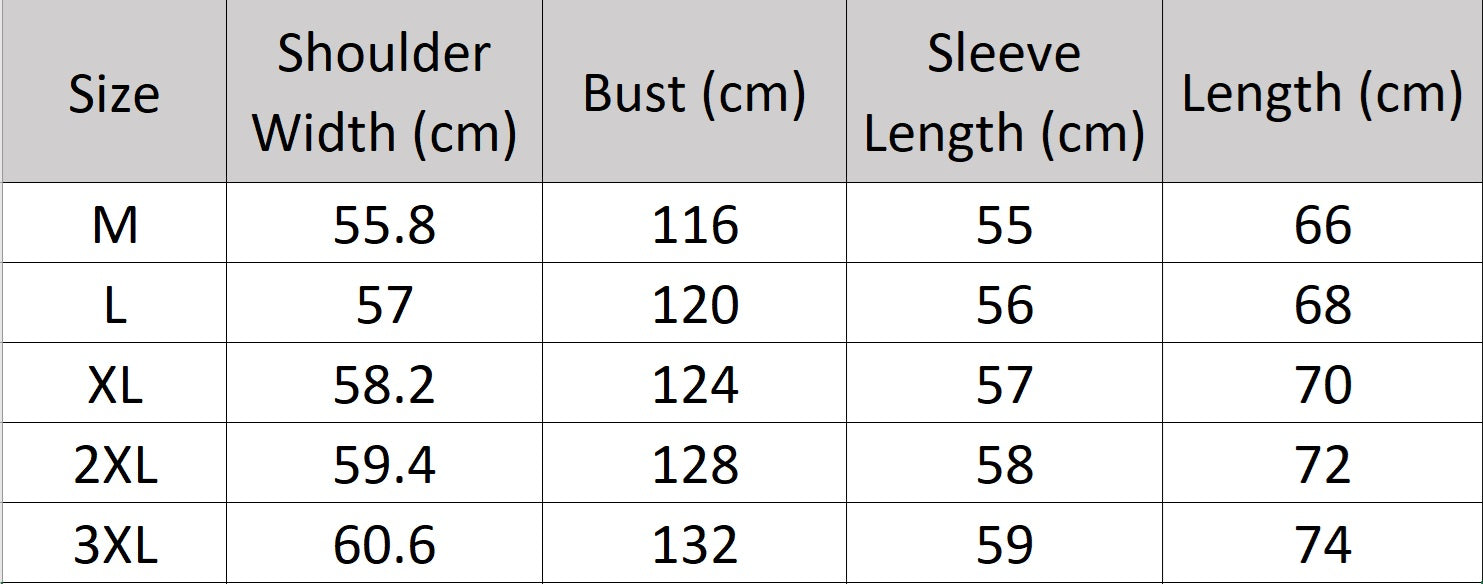 Men’s size chart for a patchwork sweatshirt  in Onyx with curved panel construction, layered front pouches, and back plaque reading URBAN EXPLORER. From Borcelleclothes.