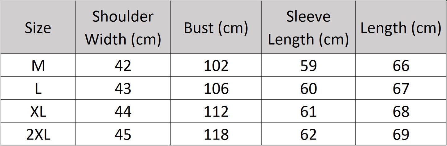 Men’s size chart for a cashmere cardigan, with pointed collar and visible metal zipper in textured fisherman’s rib — The Right to Structure. From Borcelleclothes.