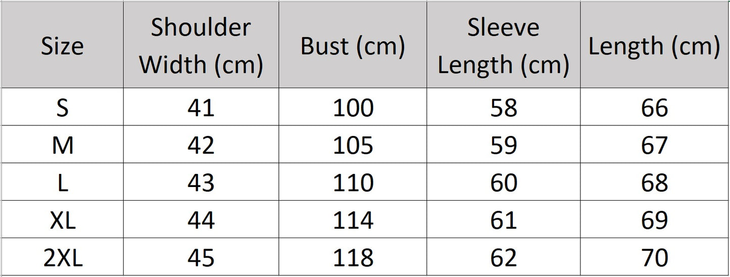 Men's size chart for a Ribbed Himalayan cashmere sweater, with a concealed half-zip placket and fisherman knit texture — From Borcelleclothes.