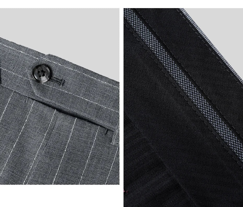 Collage showing waistband closure and interior gripper tape designed to hold the shirt in place. From Borcelleclothes.