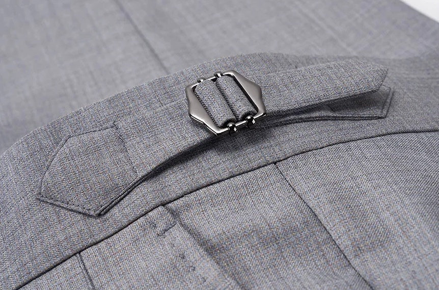 Waist side adjuster with buckle for custom fit and added structure. From Borcelleclothes.