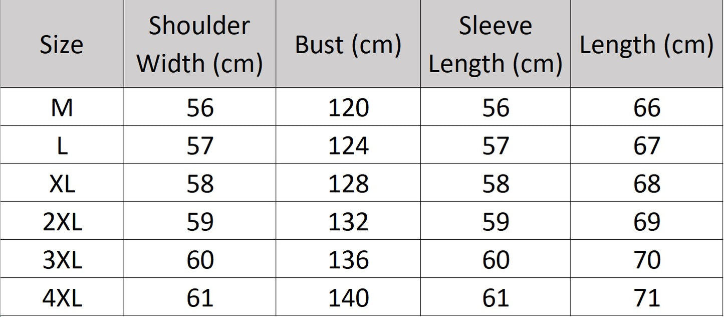 Men's size chart for a wool-cashmere jacket with leather traces, combining soft tailoring with refined leather accents for a look between charm and shadow. From Borcelleclothes.