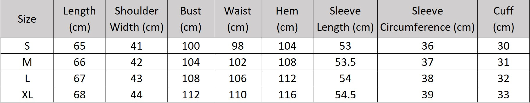 Women's size chart for an Alabaster Urban Blazer with shortened sleeves and striped cuffs, crafted in lyocell-linen for effortless composure. From Borcelleclothes.