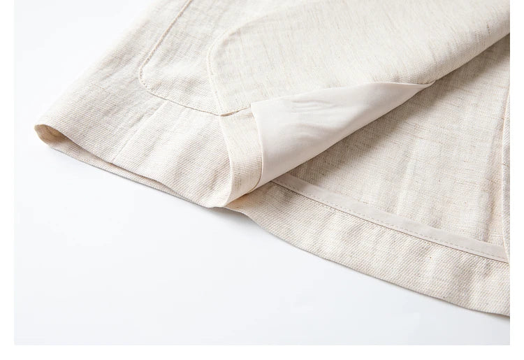 Bottom hem of the Bon Jour blazer unfolded, revealing clean internal construction. From Borcelleclothes.