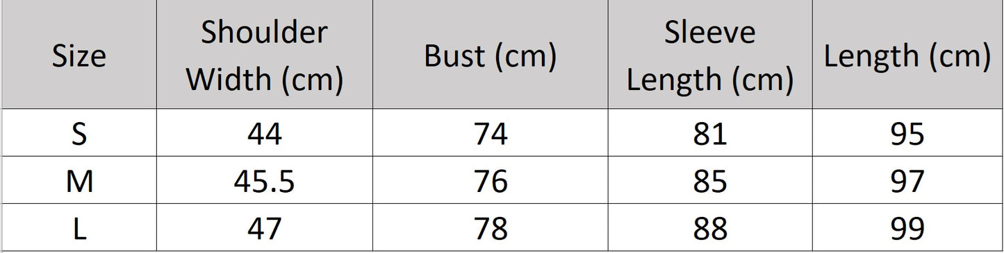 Women’s size chart for a cashmere blend knit dress, with sculpted pleats and side ribbon detail. Designed with a structural mindset — From Borcelleclothes.