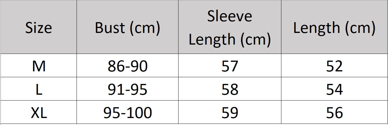 Women’s size chart for a cashmere sweater, featuring a graphic 4×2 rib, polo-style collar, and braided front detail — From Borcelleclothes.