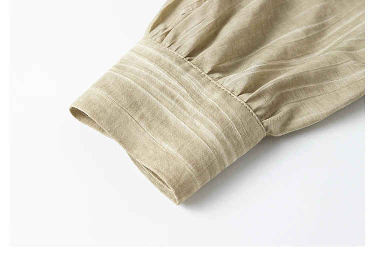 Detail of the softly gathered cuff in the crinkled Shadow shirt. From Borcelleclothes.