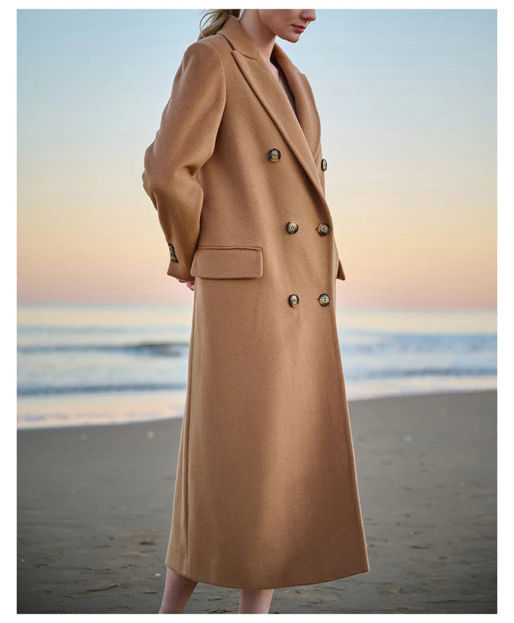 Potters Clay coat shown from a three-quarter angle, revealing both front and side profiles. From Borcelleclothes.