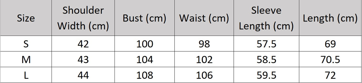 Women's size-chart for a Double-breasted ramie blazer, wide stripes with natural luster, waist belt and bold accents – From Borcelleclothes.