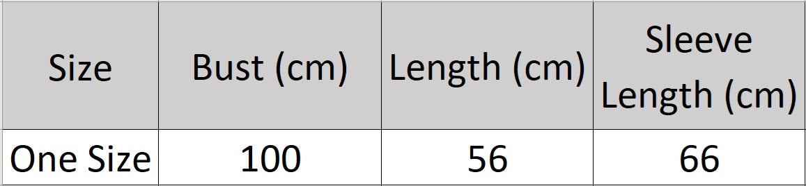 Women's size chart for an Embossed Lace Cashmere Cardigan, crafted from 100% Alashan Cashmere. Featuring an airy embossed lace design, crochet cord floral appliques, and decorative scalloped edges at the neckline, cuffs, and hem for a refined and romantic look, Borcelleclothes.