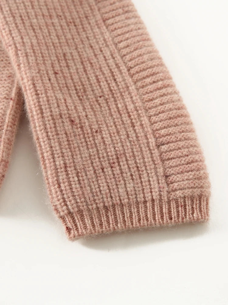 Cuff detail of Delicate Bloom sweater in false rib texture — From Borcelleclothes.
