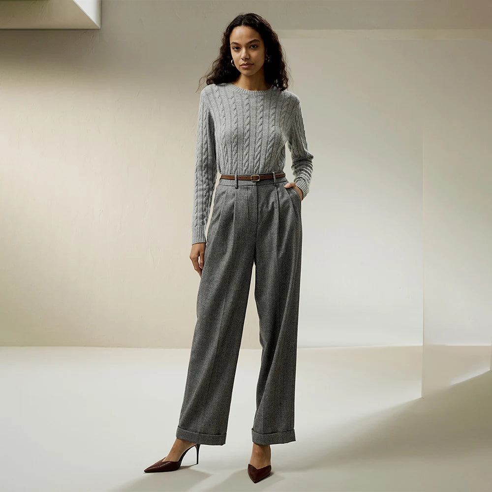 Model with one hand in the side pocket of Concord trousers — a natural stance highlighting the balance of form, fabric, and intention. From Borcelleclothes.