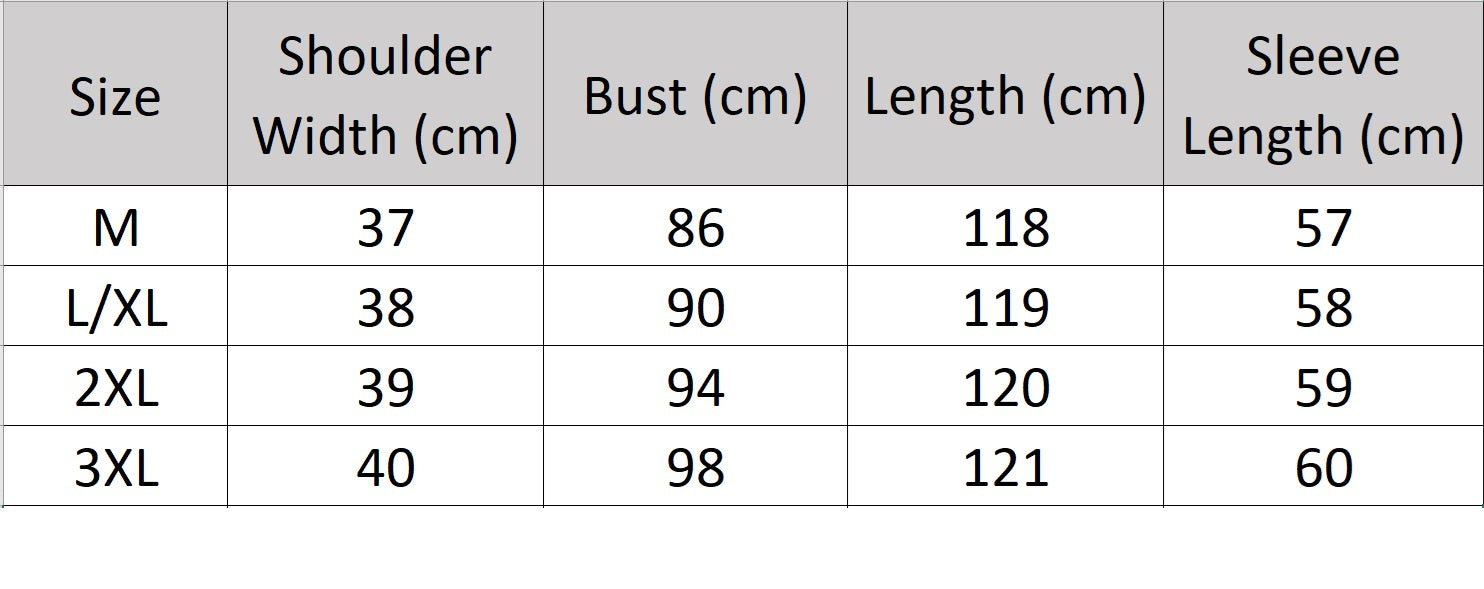 Women's size chart for a goatskin down coat with a fox fur collar and mink fur appliqué. A sculptural high-low hem and flared design enhance its regal silhouette. Borcelleclothes.