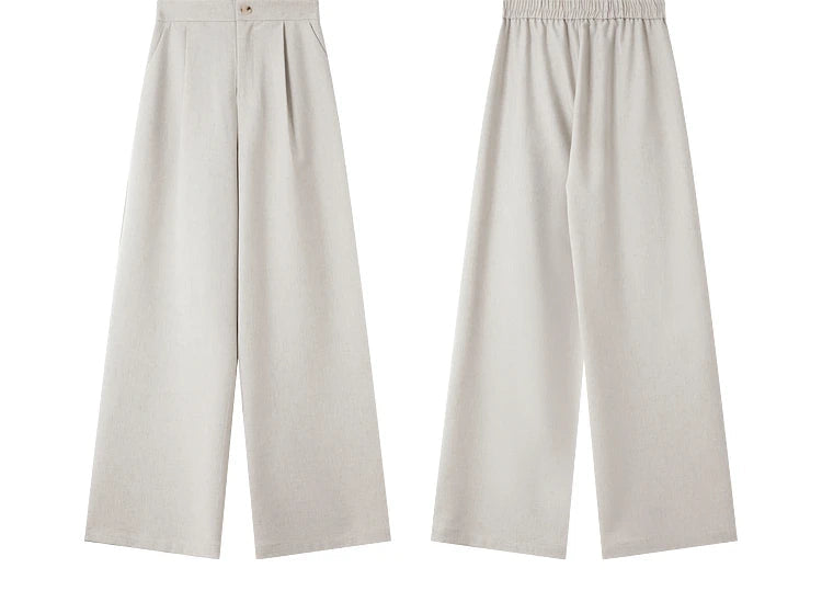 Front and back views of the Martini trousers, showing the wide-leg cut and details. From Borcelleclothes.