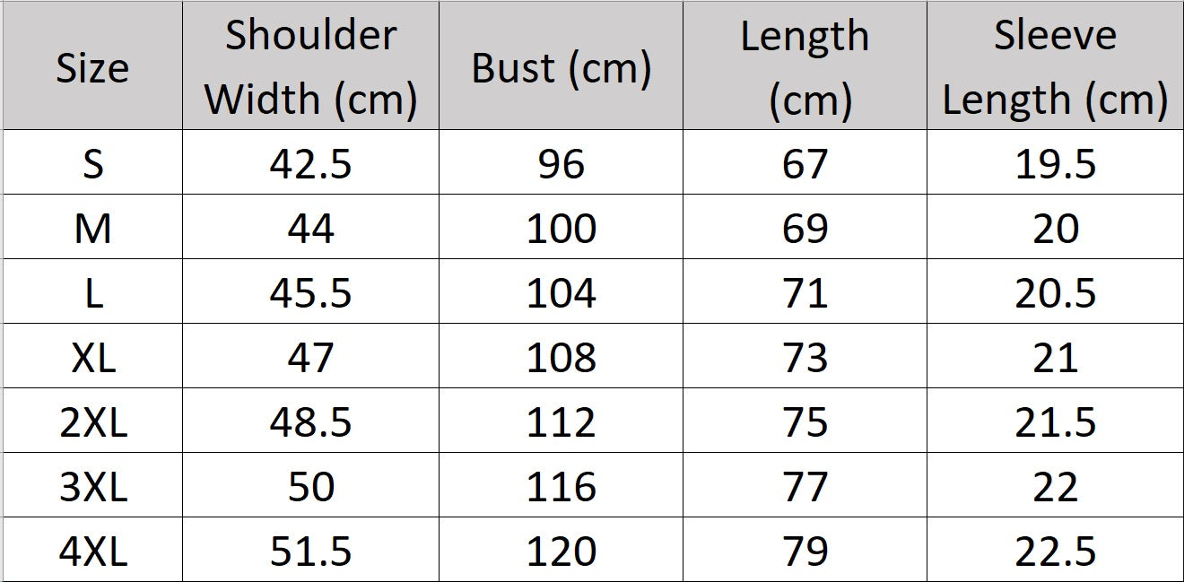 Women's size-chart for Mid-Weight Cotton T-Shirt, featuring a slightly oversized fit, classic crew neck, and short sleeves. Made from cozy, mid-weight fabric, this t-shirt offers comfort and versatility, perfect for cooler days and casual styling. Available in 10 colors. From Borcelleclothes.