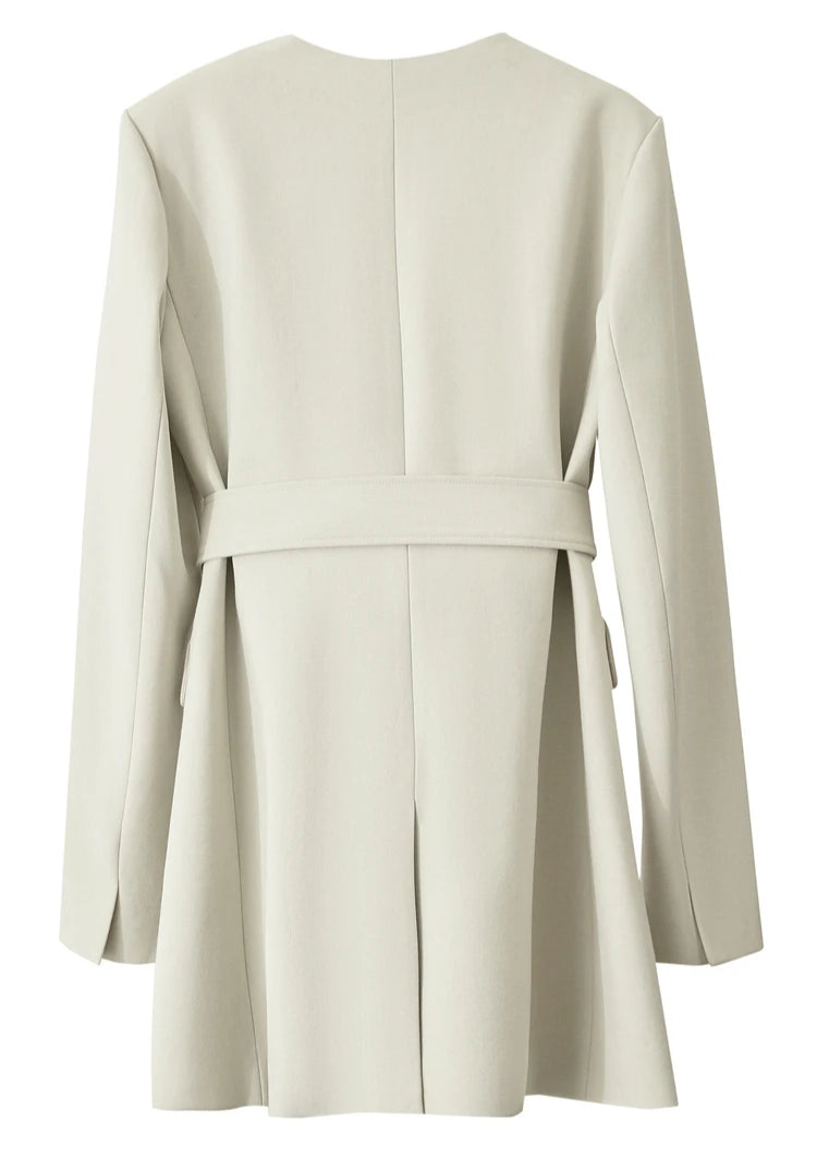 Women’s Moon Mist wrap blazer, full back view – From Borcelleclothes.