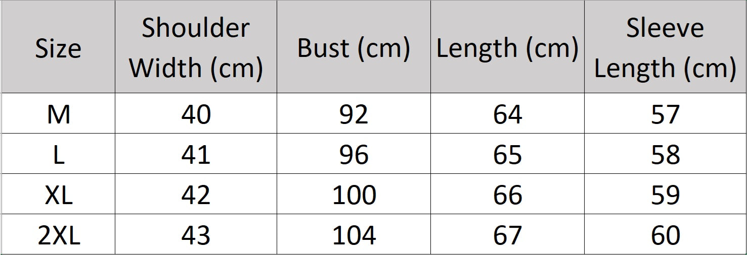 Women's size chart for a Mulberry Silk Shirt with Bold White Diagonal Stripes on Black, Featuring Modern Graphic Design and Flap Pockets. From Borcelleclothes.