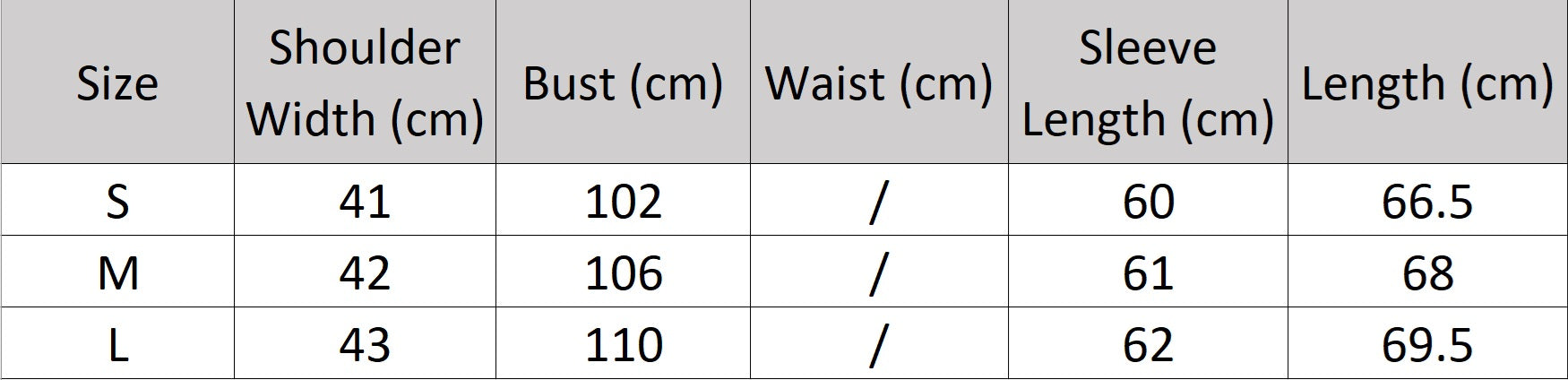 Women’s size chart for a striped Pearl Bush blazer with peaked lapels, rhinestone-trimmed welt pocket, and soft-toned tailoring. From Borcelleclothes.