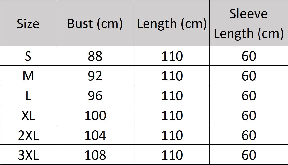 Women's size chart for a Silver Fox Fur Coat in a sleek, futuristic design, featuring an expanded hood and fluid silhouette for undeniable presence. From Borcelleclothes.