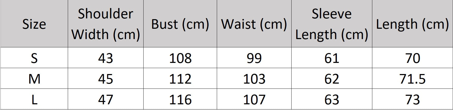 Women’s size chart for a double-breasted blazer in Silver Pink and Davy Grey with contrast lapels and decorative stitching. From Borcelleclothes.