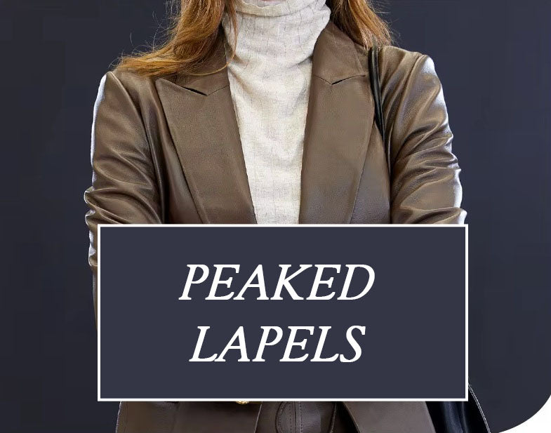 Close-up of the peaked lapels on the Dark Rum leather blazer — a nod to tradition, softened by the fluid texture of sheepskin. From Borcelleclothes.