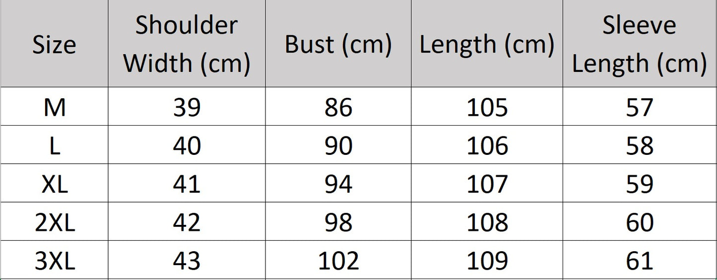 Women's size chart for a Structured Leather Coat in Onyx with Warm Ochre Trim. Crafted from 100% genuine sheepskin, featuring a single-breasted A-line silhouette, sharp lapel collar, and precision seam detailing. Borcelleclothes.