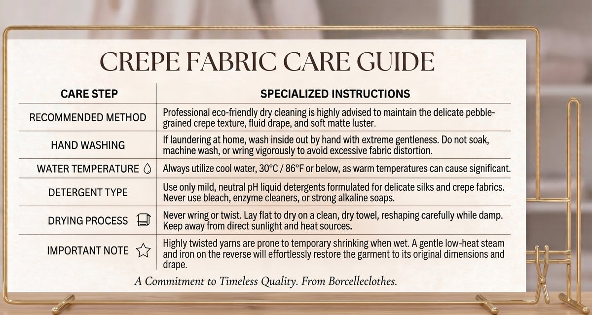 Care Guide for a Women's Calculated Canvas Viscose-Silk Top: hand wash in cold water; not machine washable; do not wring; dry; not suitable for insolation. From Borcelleclothes.