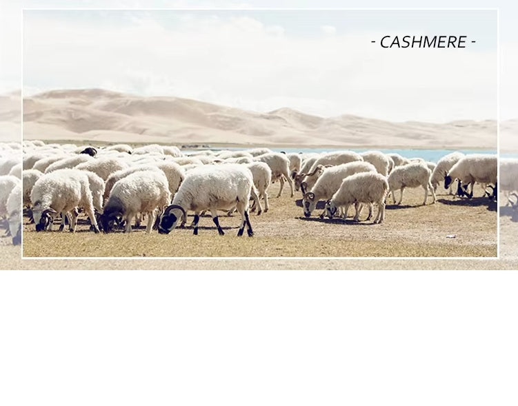 Goats roaming freely, the source of the premium cashmere fibers used in the Men's Cashmere V-Neck Sweater. From Borcelleclothes.