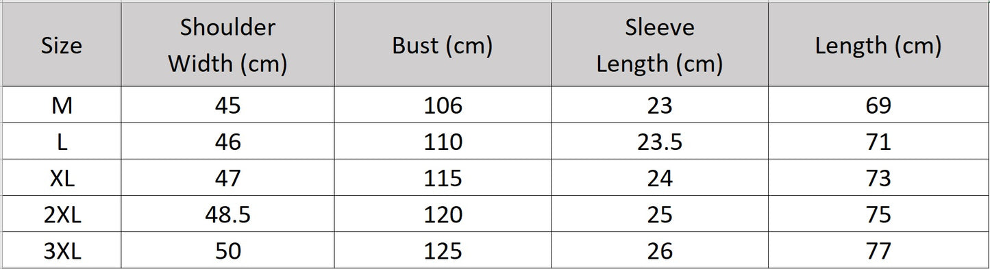 Men's size chart for a classic collar shirt made of black textured checkered Xiangyunsha silk with a monochrome dobby pattern and a matte-satin finish. — From Borcelleclothes.