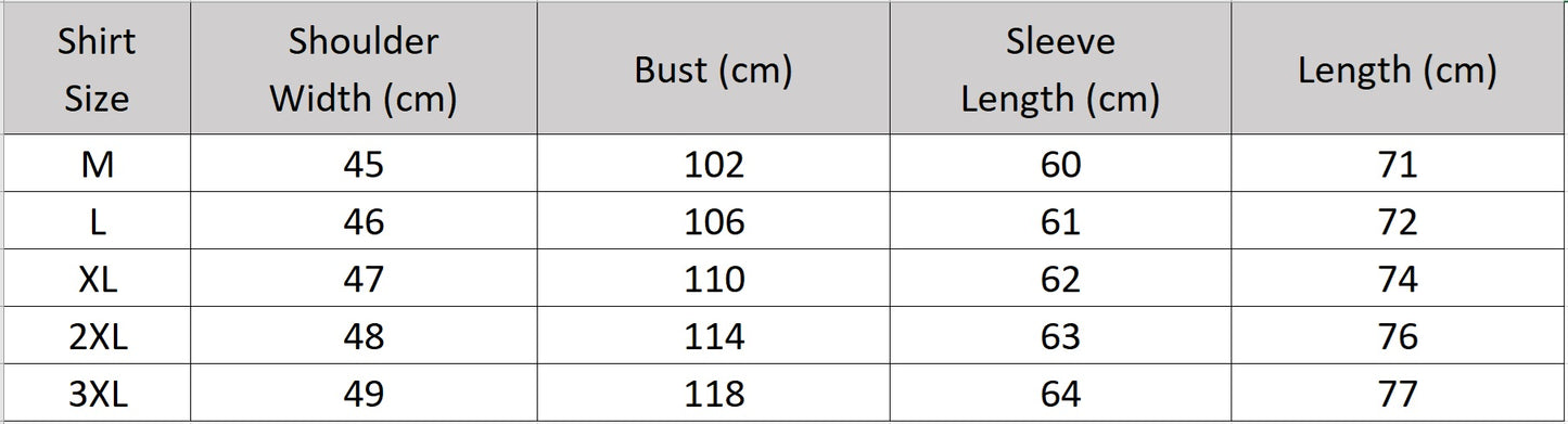 Men's size chart for a long-sleeve Mulberry silk shirt, featuring a geometric Jacquard Labyrinth weave, tailored with a sharp pointed collar and single-button cuffs. — From Borcelleclothes.