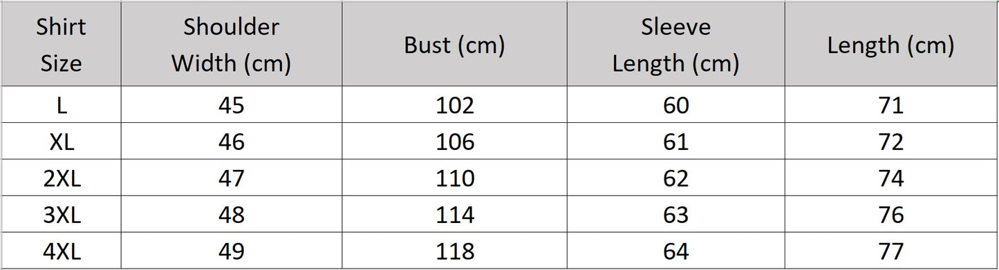Men’s size chart for a Mulberry silk shirt with 9.2% elastane in Noctis Labyrinthus print, featuring a pointed collar and single-button cuffs. — From Borcelleclothes.
