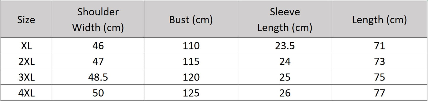 Men's size chart for a Xiangyunsha silk shirt in Rutilated Graphite color, featuring a band collar and a unique handmade needle-like amber pattern on the matte-graphite monochrome texture. — From Borcelleclothes.