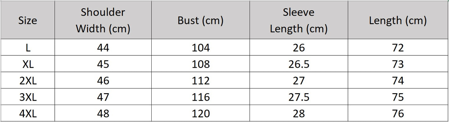 Men's size chart for a silk polo shirt in Steeped in Dopamine color, made from textured Xiangyunsha silk, highlighting the decorative white contrast topstitching on the upper front and back, featuring the central double topstitching. — From Borcelleclothes.
