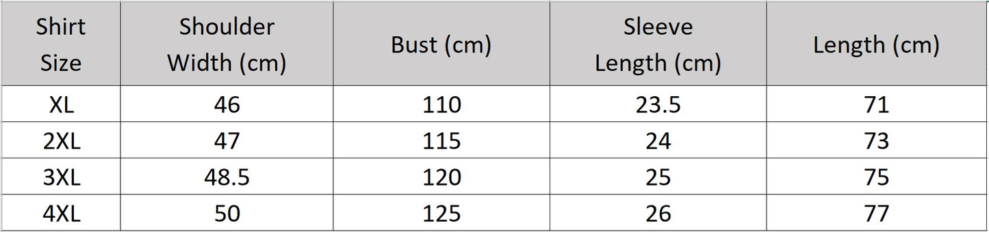 Men’s size chart for a short-sleeve shirt in Beyond Mistletoe black, featuring the detailed camp collar, chest pocket, and the shifting, subtly embossed texture of the triple-weave Suzhou silk jacquard meander pattern. — From Borcelleclothes.