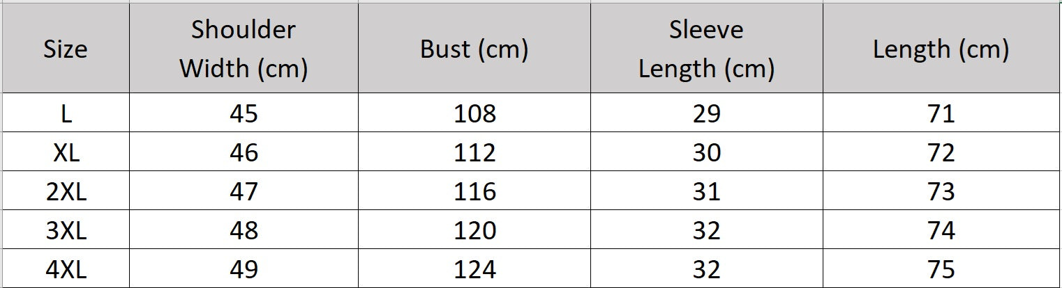 Men's size chart for a short-sleeve shirt in Film Exposure color, with a pointed collar, made of authentic printed Xiangyunsha mulberry silk jacquard.  — From Borcelleclothes.